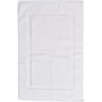 Amazon Basics - Alfombra de baño con franja- color blanco